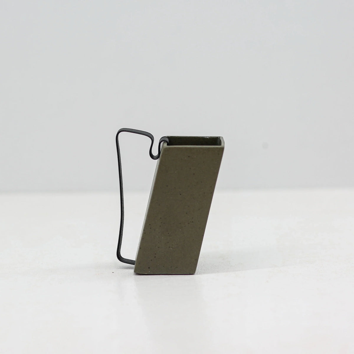 Hic Ceramics Khaki Rectangular Small Stoneware Mug with Removable Stainless Steel Handle