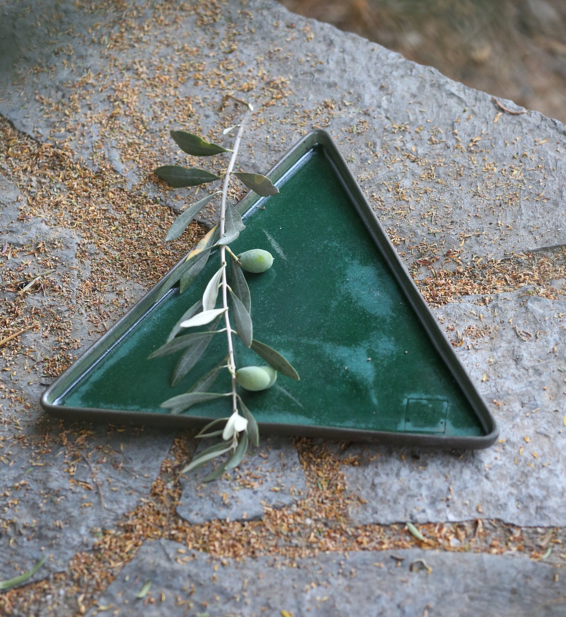 Hic Ceramics Large Triangle Plate — Handcrafted Stoneware Serving Plate