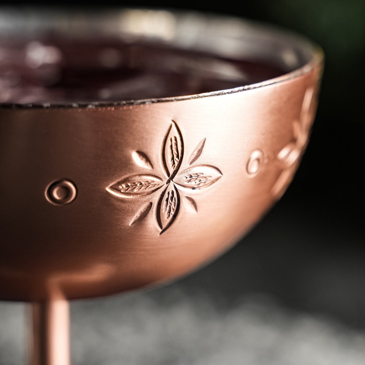 Handcrafted Copper Cocktail Goblet with Ethnic Patterns - Copper Glasses Collection - Alfiq's Store