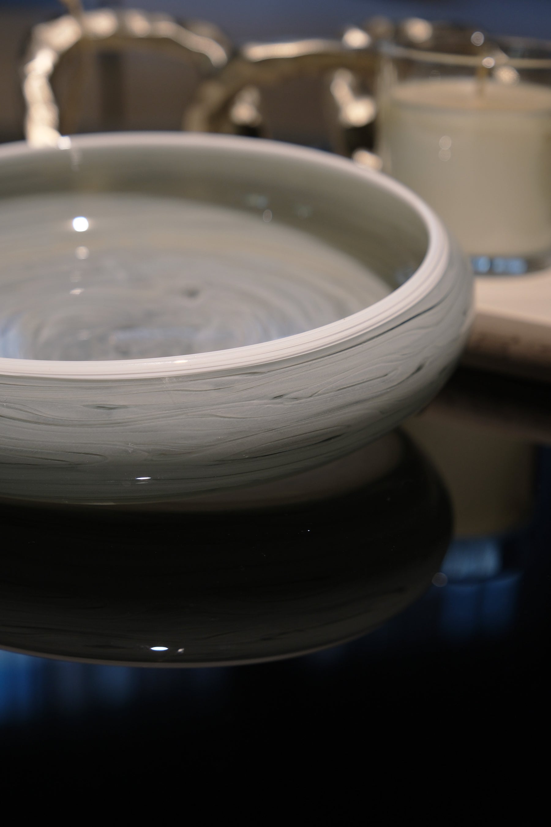 Luna Grigia Hand-Blown Glass Object
