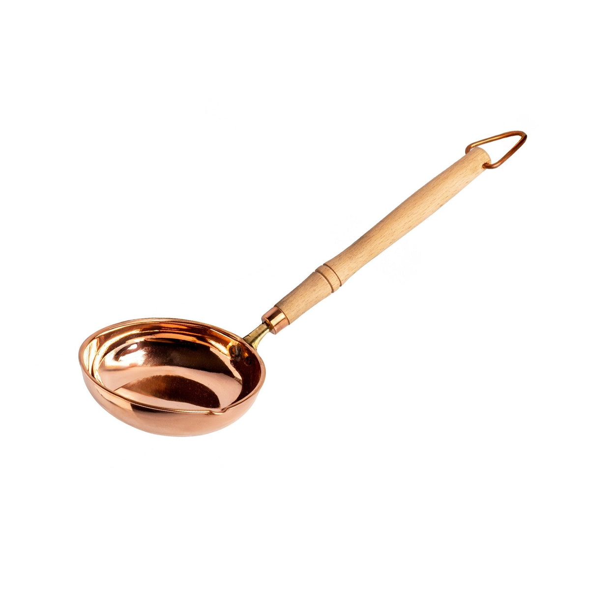 Handcrafted Copper Ladle with Wooden Handle – Traditional Cooking and Serving Utensil - Alfiq's Store
