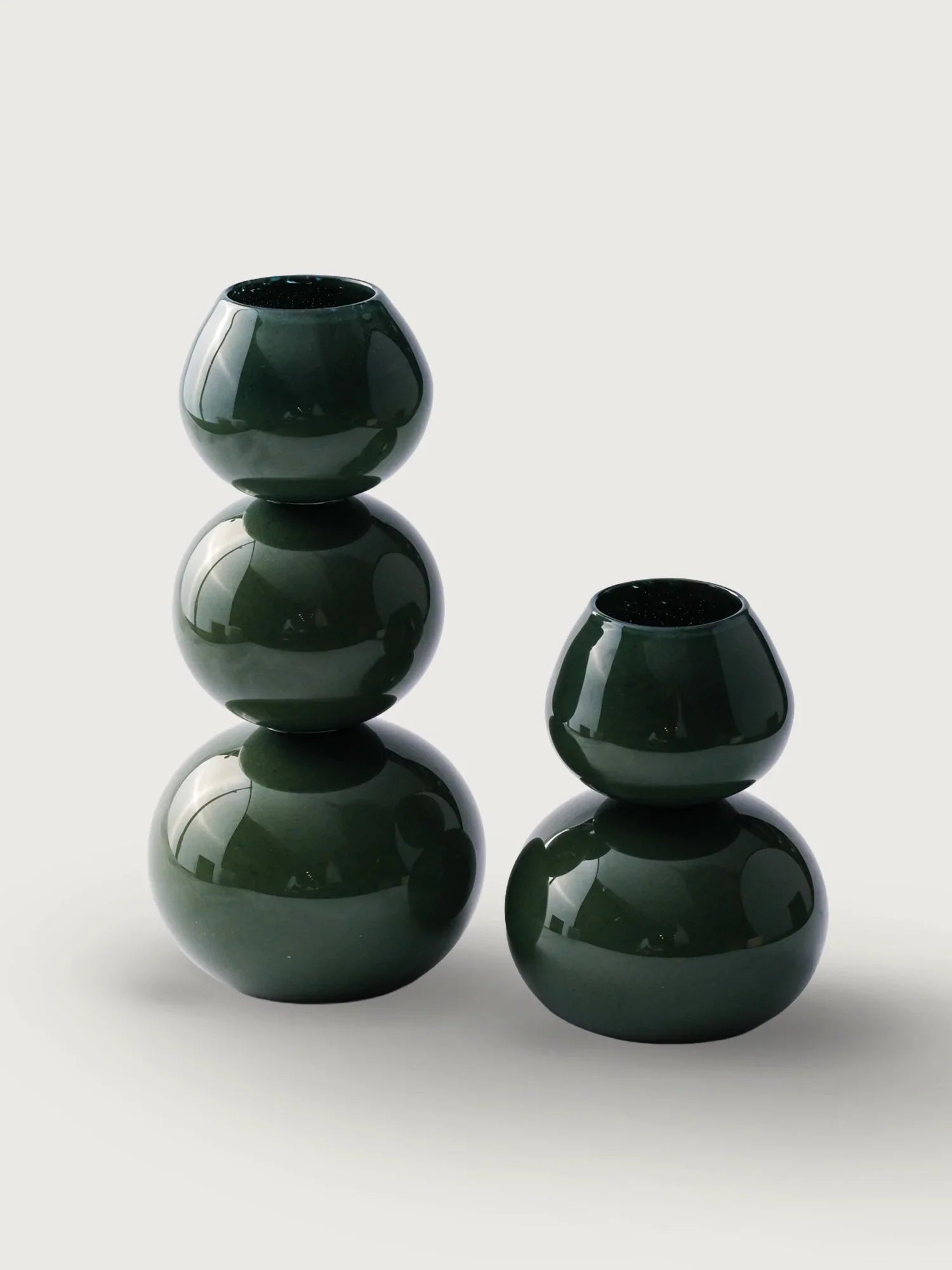 Two-Segment Glass Vase Set of 2