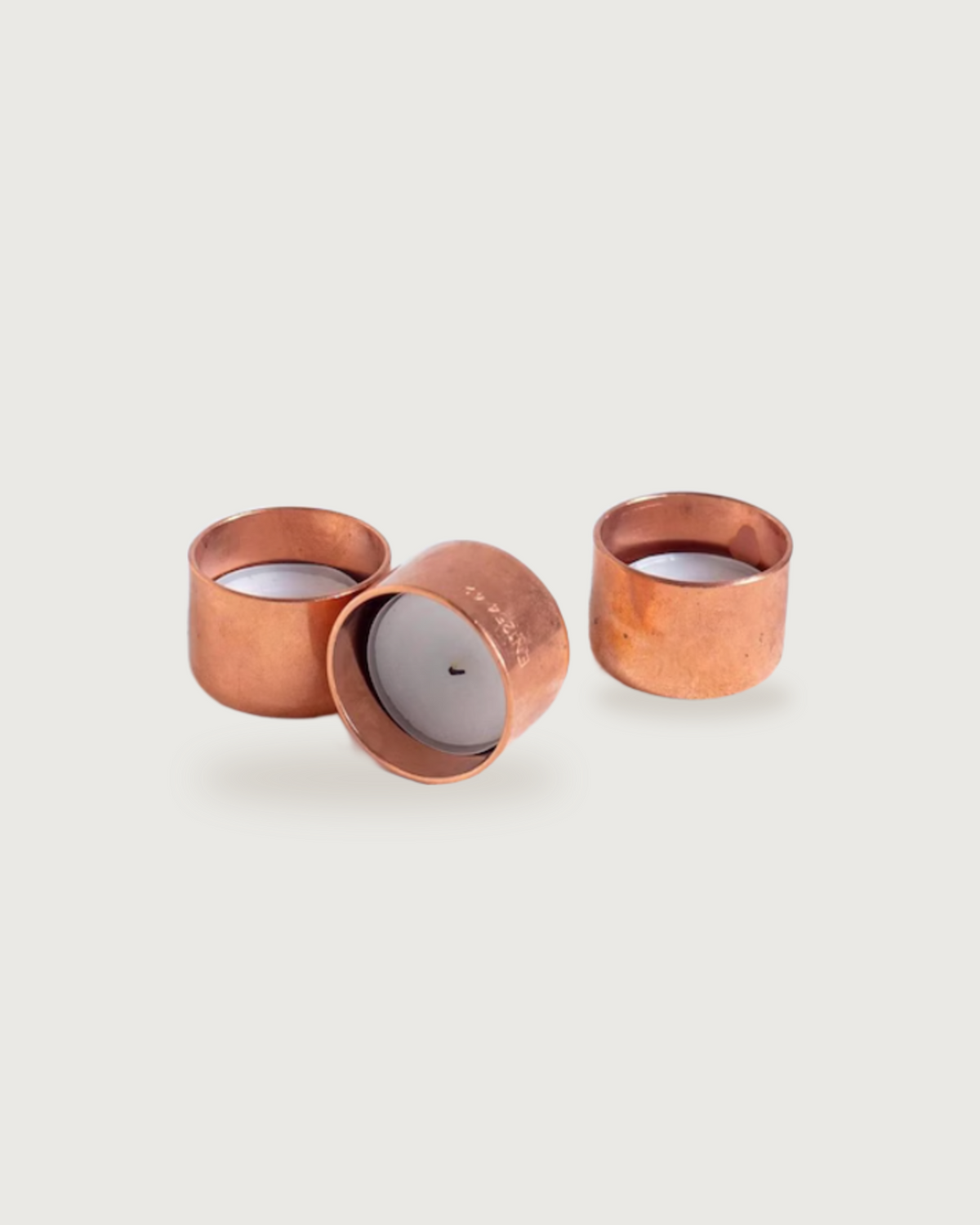 Tealight Candle Holders – 100% Solid Copper, Handcrafted Set of 3