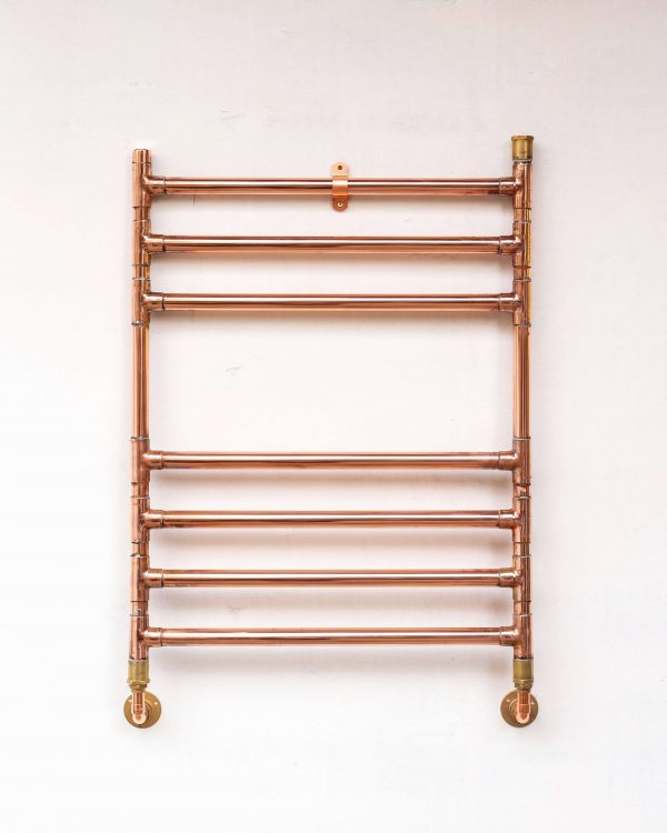 Industrial Copper Heated Towel Rail – view 2