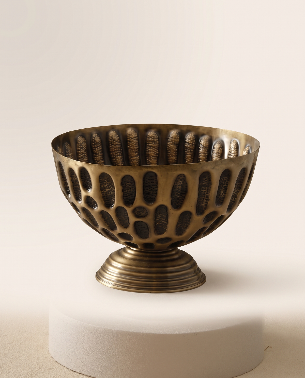 Embossed Brass Bowl – Textured Elegance