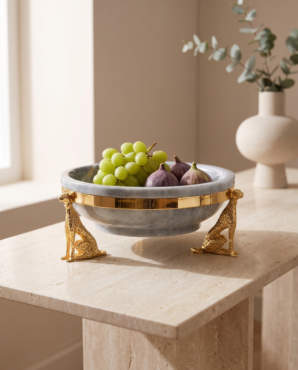 Marble Bowl with Three Slats