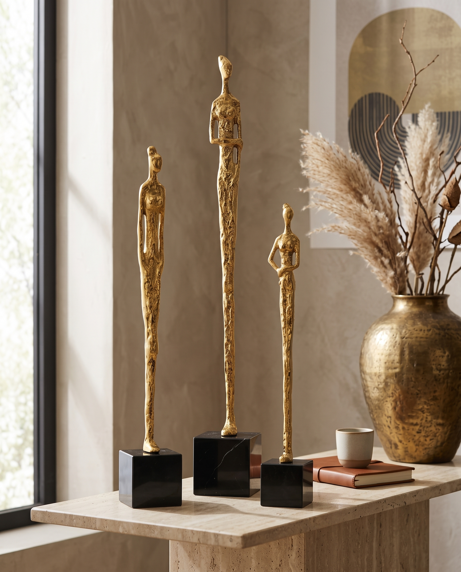 Brass Silhouette Women with Buns II