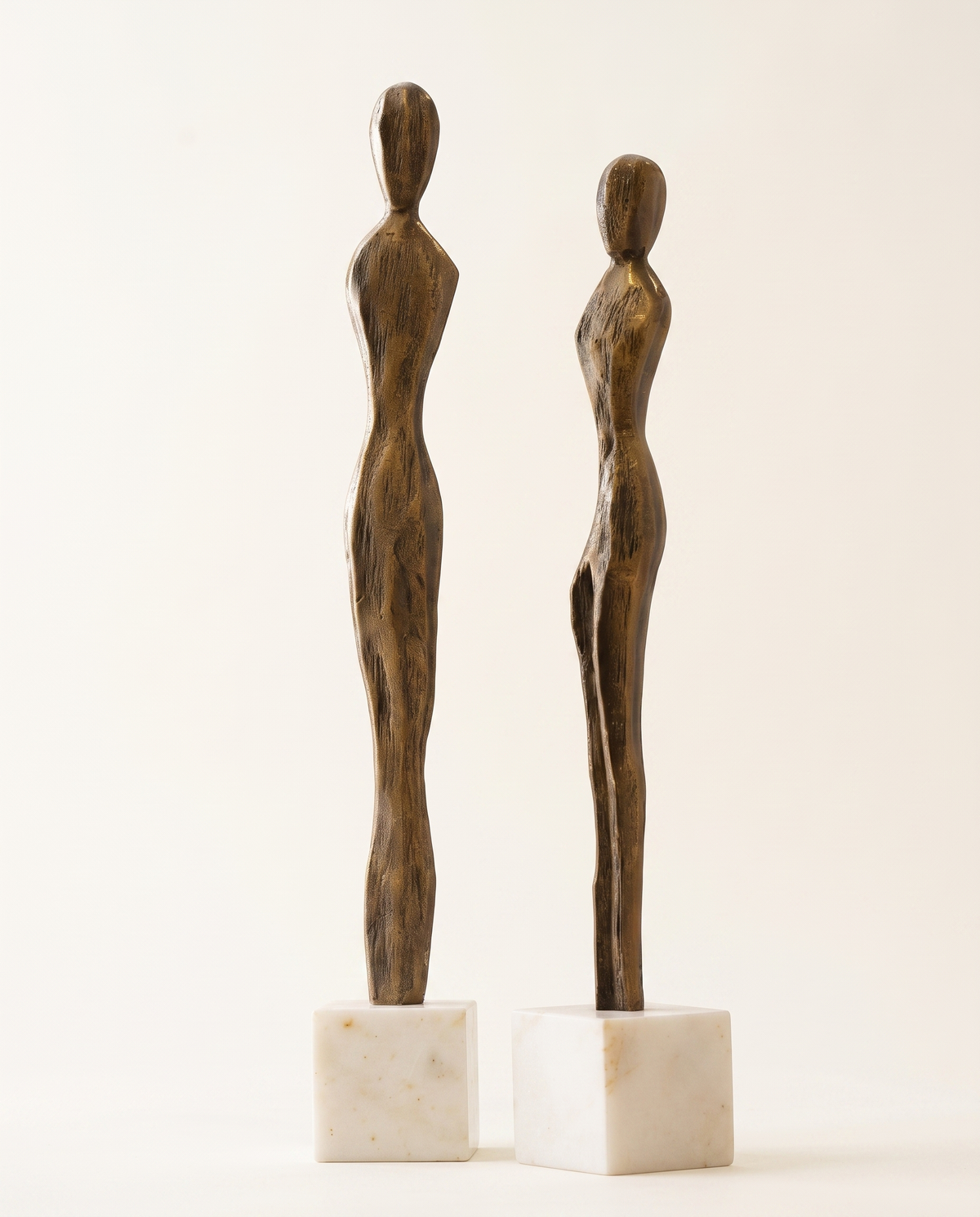 Brass Human Figure Decorative Object Set of 2 Size
