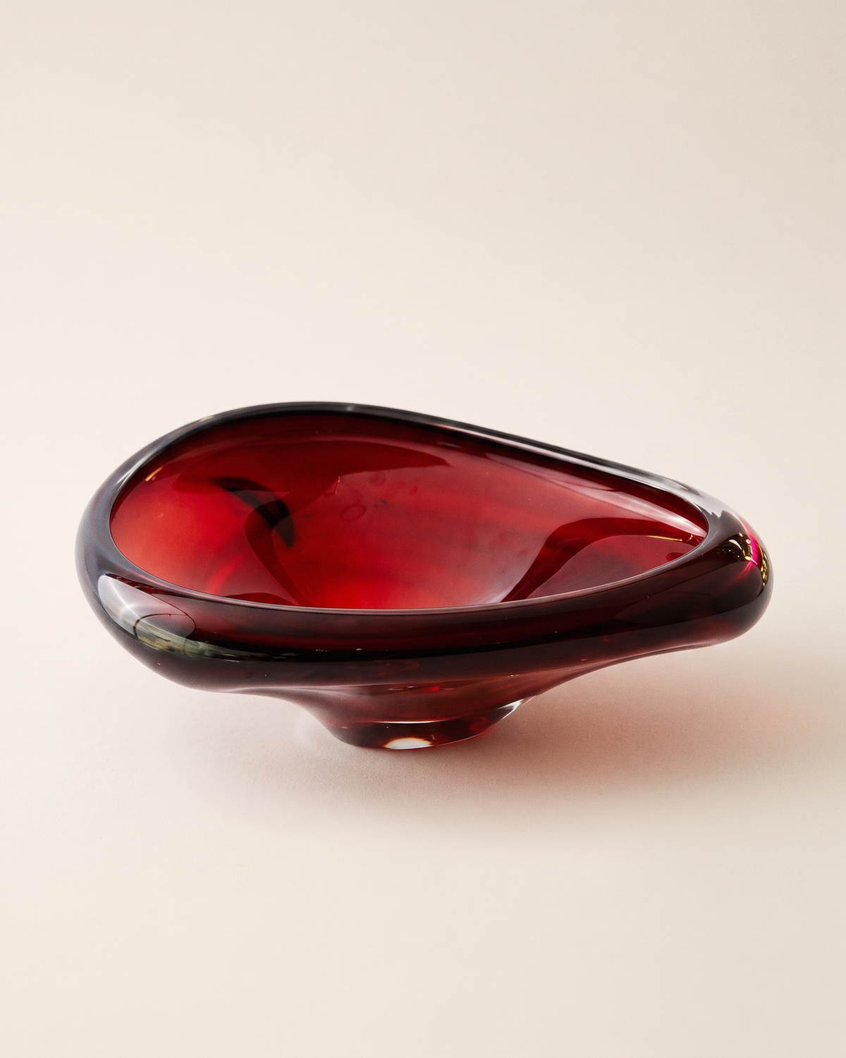 Murano Piston Glass Bowl I — Large on a pale ivory studio background