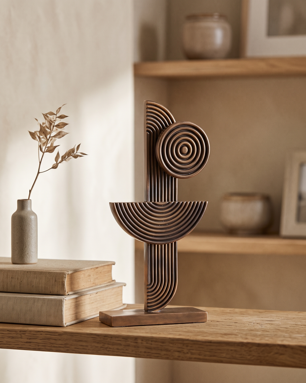 Retro Arch Sculpture (One Piece) — styled interior scene, Bels & Pearl