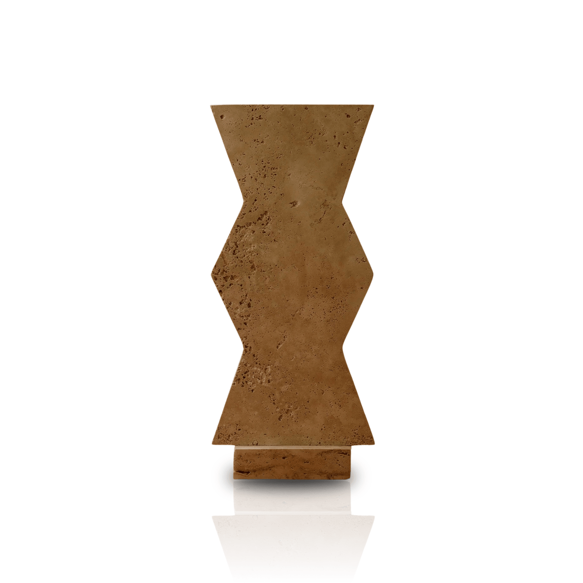 Travertine Sculpture Beige & Zigzag Geometric Form for Interior Display - Alfiq's Store