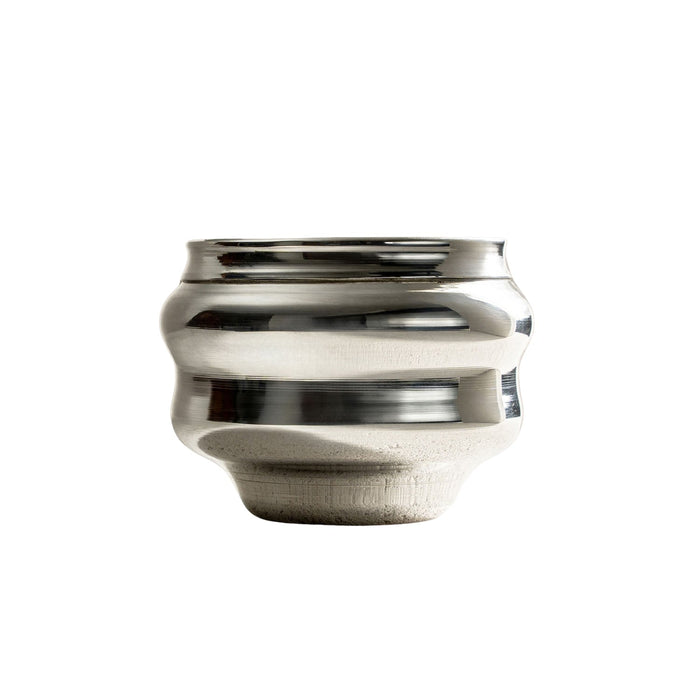 Handcrafted Wavy Solid Copper Tumbler - Available in 3 Elegant Finishes (Silver)