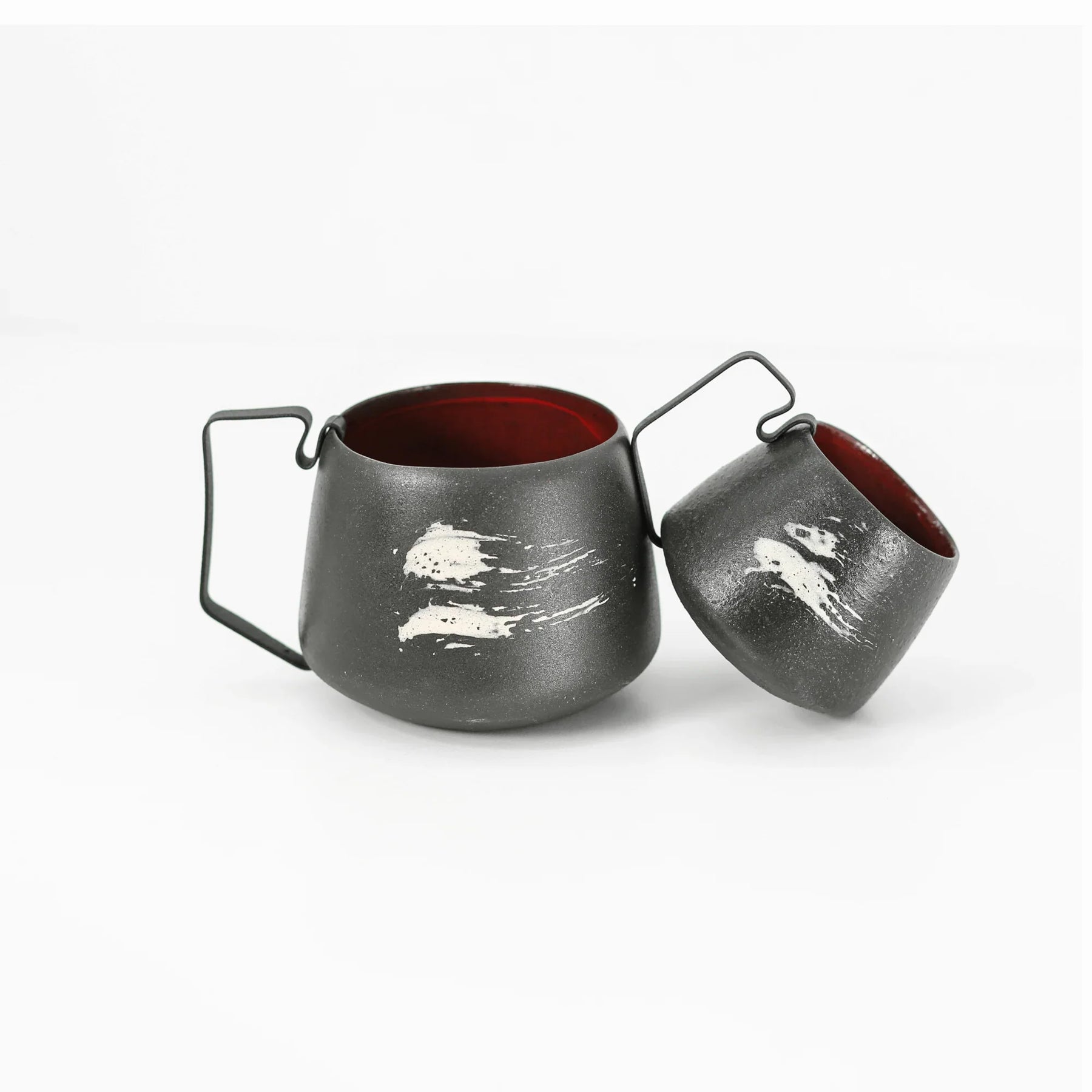 Hic Ceramics Stone Medium Stoneware Cup with Removable Stainless Steel Handle