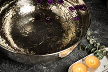 Handcrafted Hammered Copper Foot Soak Bowl – Silver Finish Ayurvedic Spa Ba – view 2