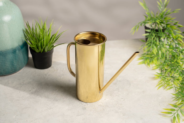 Tall Polished Brass Watering Can, 240 mm