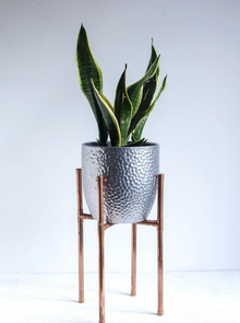 Handcrafted Pure Copper Flower Stand – Handmade Solid Copper Rustic Plant Holder