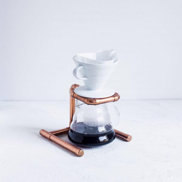 Handcrafted Copper Coffee Drip Stand - Solid Copper Pour Over Dripper Station
