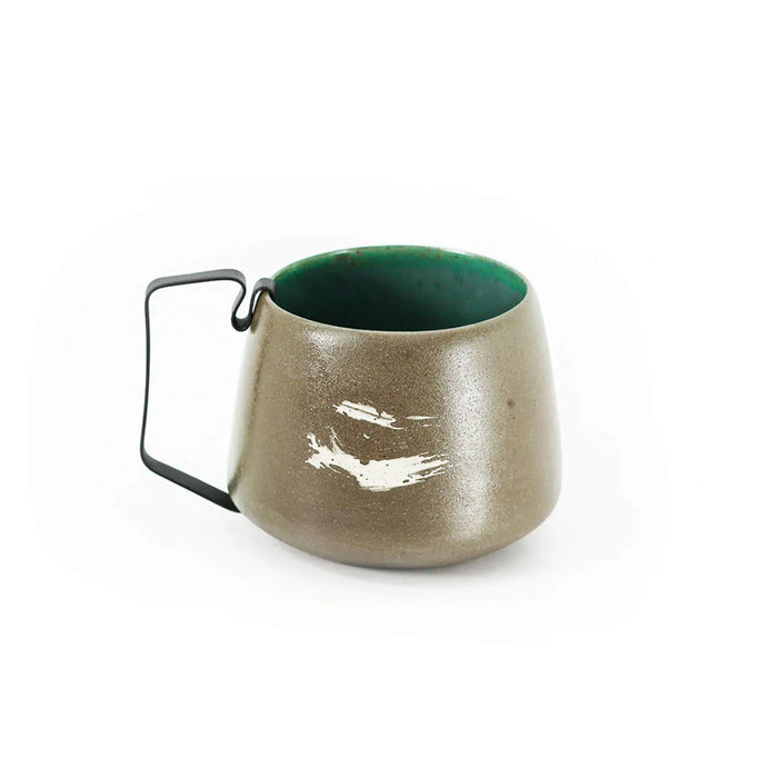 Hic Ceramics Olive Forest Medium Stoneware Cup with Removable Stainless Steel Handle