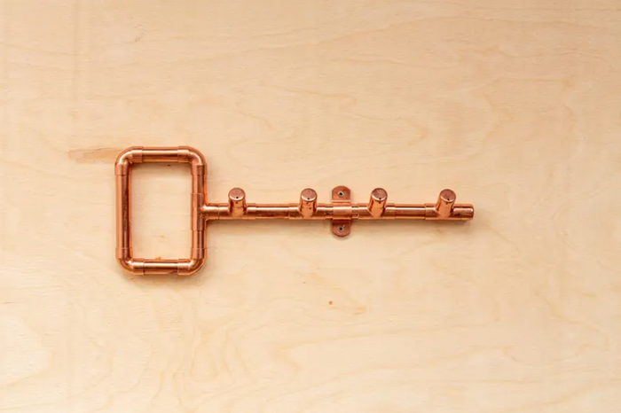 Handcrafted Solid Copper Key and Towel Hook - Elegant Dual-Purpose Copper Accessory