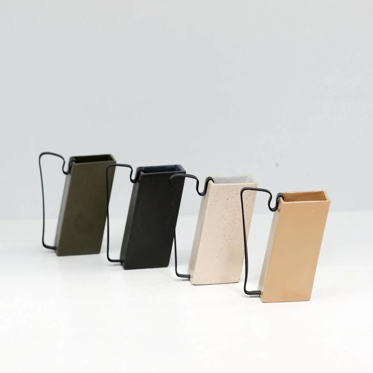 Hic Ceramics Khaki Rectangular Small Stoneware Mug with Removable Stainless Steel Handle