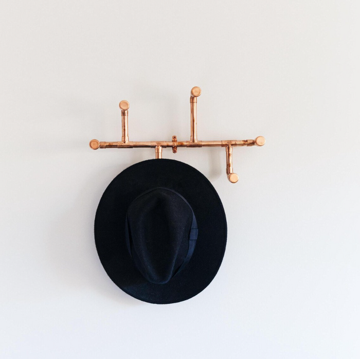 Handcrafted Copper Hat & Coat Rack - Decorative Copper Hanger 440 mm x 270 mm