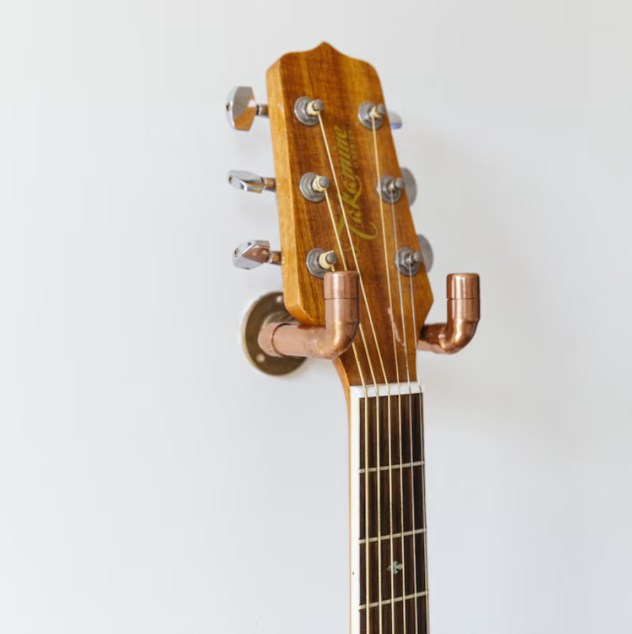 Copper Guitar Holder - Handmade Solid Copper Guitar Pick Wall Hanger - Rust – view 2