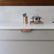 Brushed Copper Finger Pull Handles – Solid Copper Cabinet Hardware – view 2