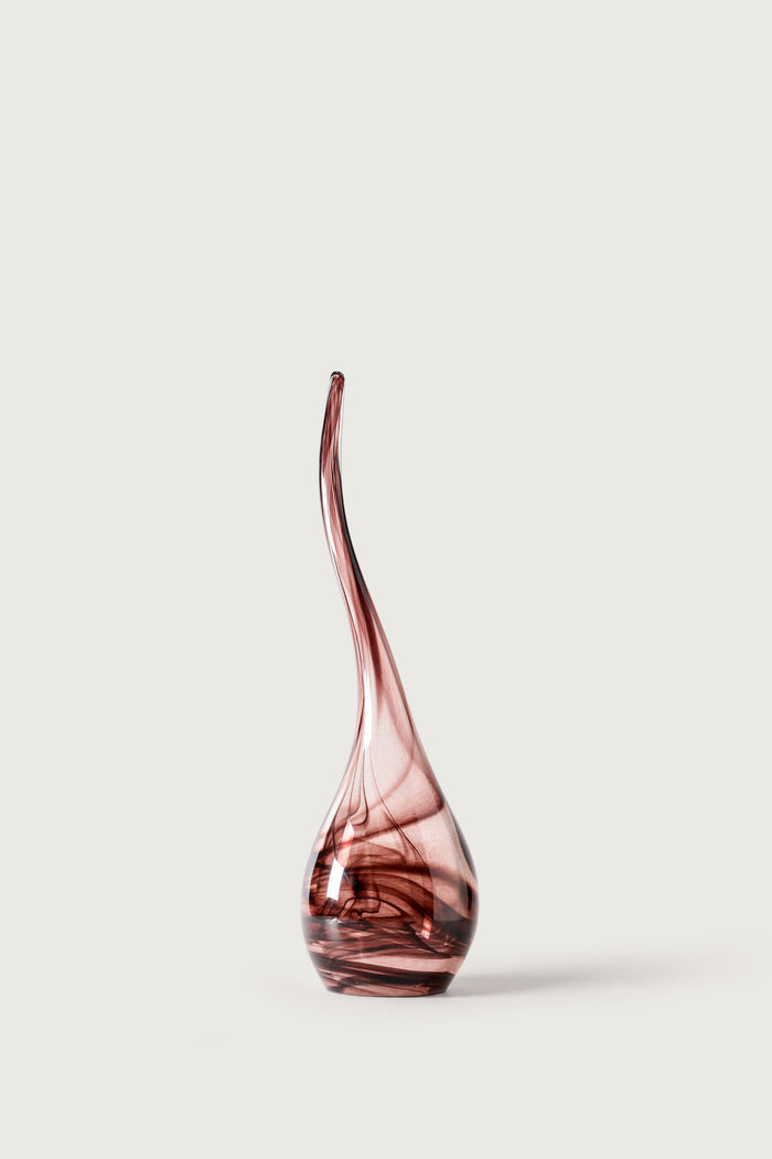 Marbled Tusk Glass Sculpture, Dusty Rose