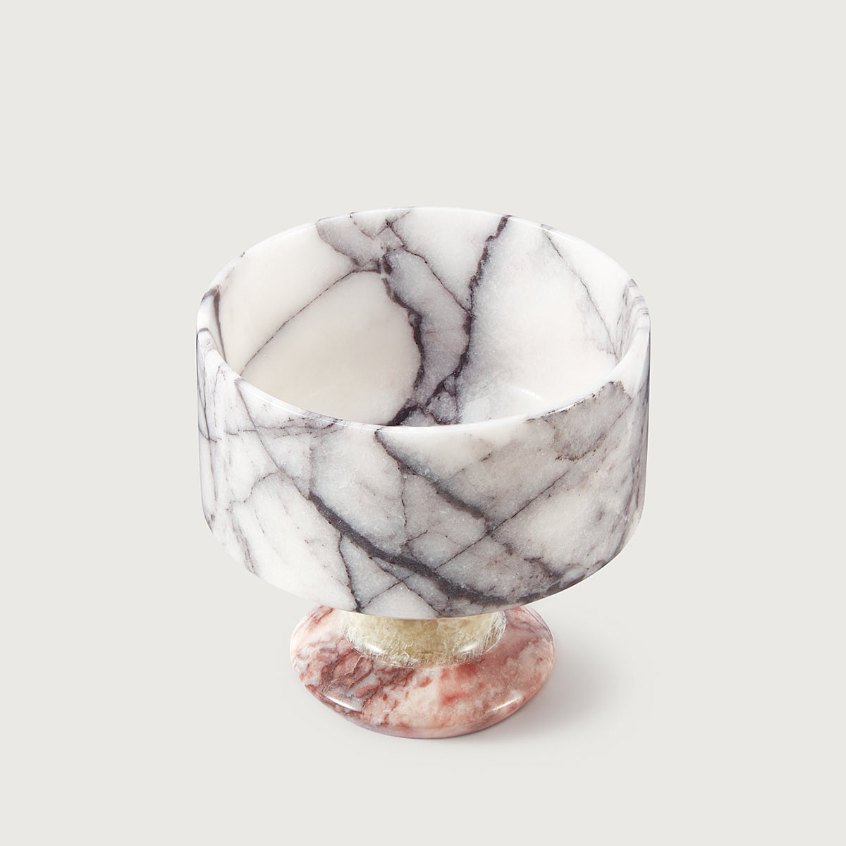HANDMADE MARBLE CHALICE - LILAC/GREEN/RED
