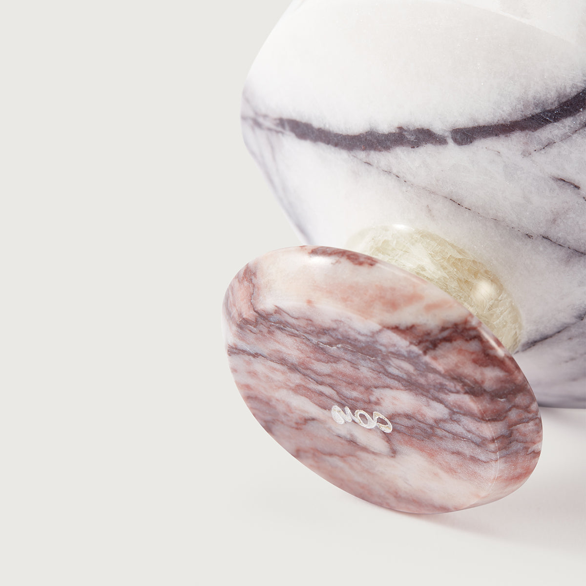 HANDMADE MARBLE CHALICE - LILAC/GREEN/RED