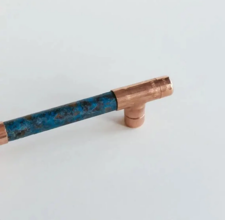 Verdigris Green Patina Copper Handle & Handcrafted Copper Home Accessory - – view 3