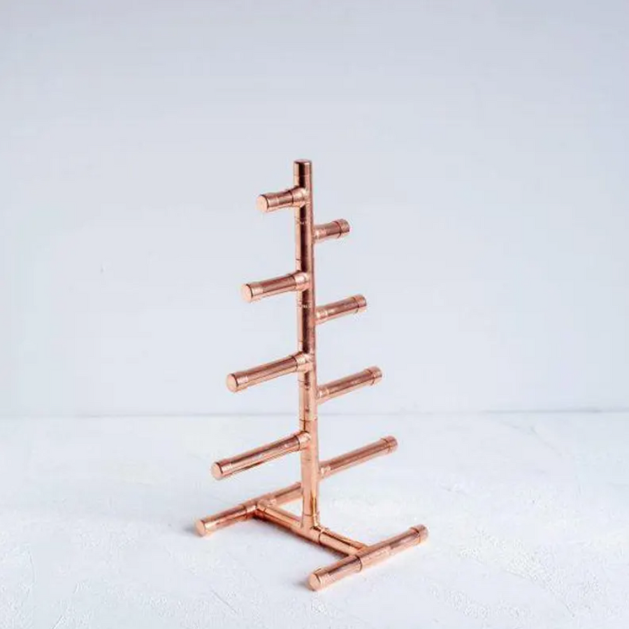 Handcrafted Copper Pipe Christmas Tree - Modern Minimalist Copper New Year – view 3