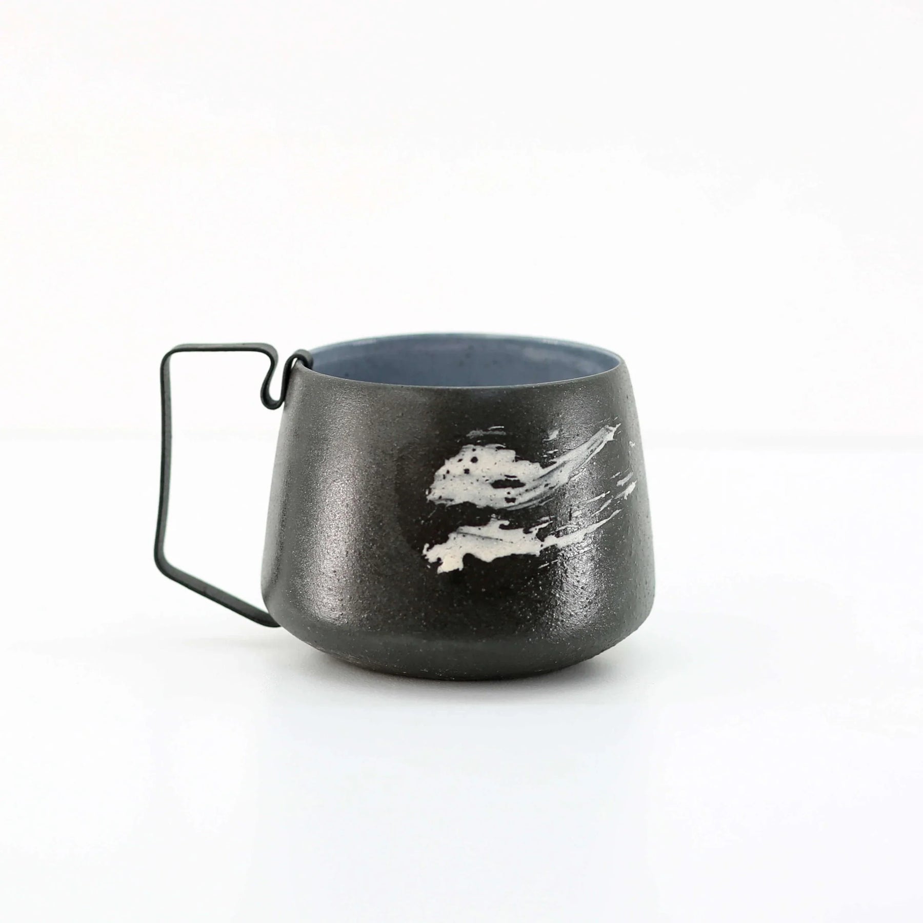 Hic Ceramics Snow White Medium Stoneware Cup with Removable Stainless Steel Handle