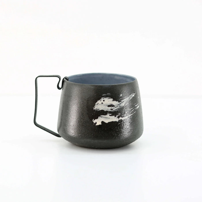 Hic Ceramics Stone Medium Stoneware Cup with Removable Stainless Steel Handle
