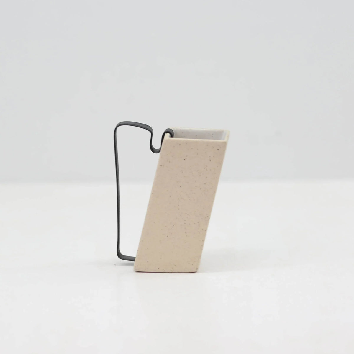Hic Ceramics Khaki Rectangular Small Stoneware Mug with Removable Stainless Steel Handle