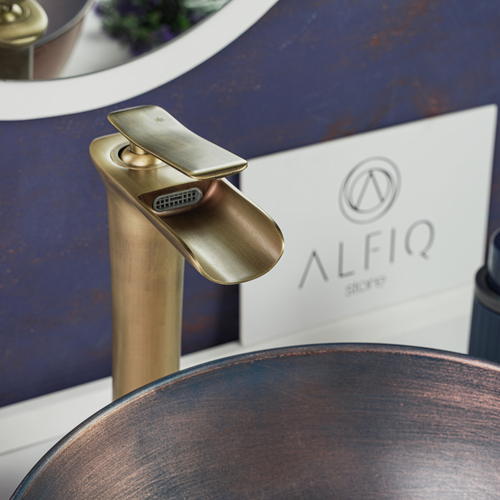 Antique Brass Tall Basin Mixer Tap, Solid Brass Faucet – view 2