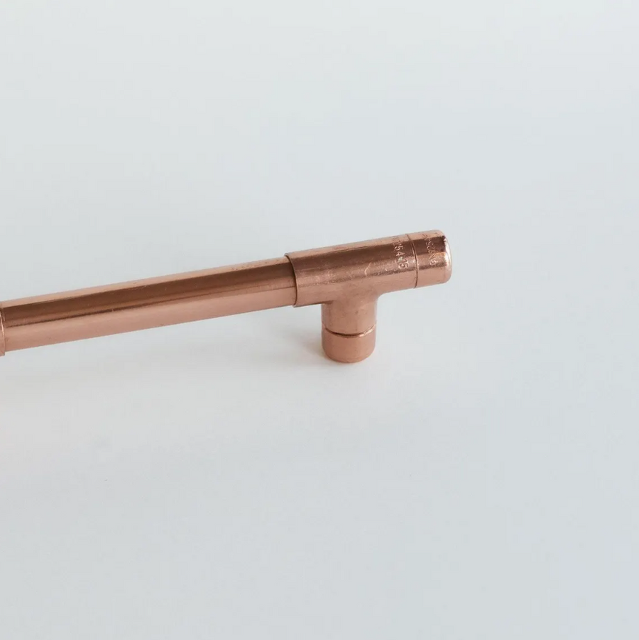 Industrial Copper Handle with Plate | Handmade Solid Copper Pull with Backp – view 4
