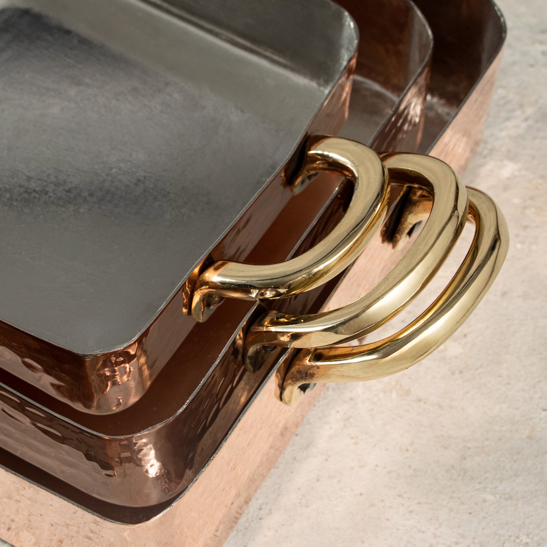 Handmade Copper Casserole Dish Set of 3, 100% Solid Hammered Copper Square – view 2