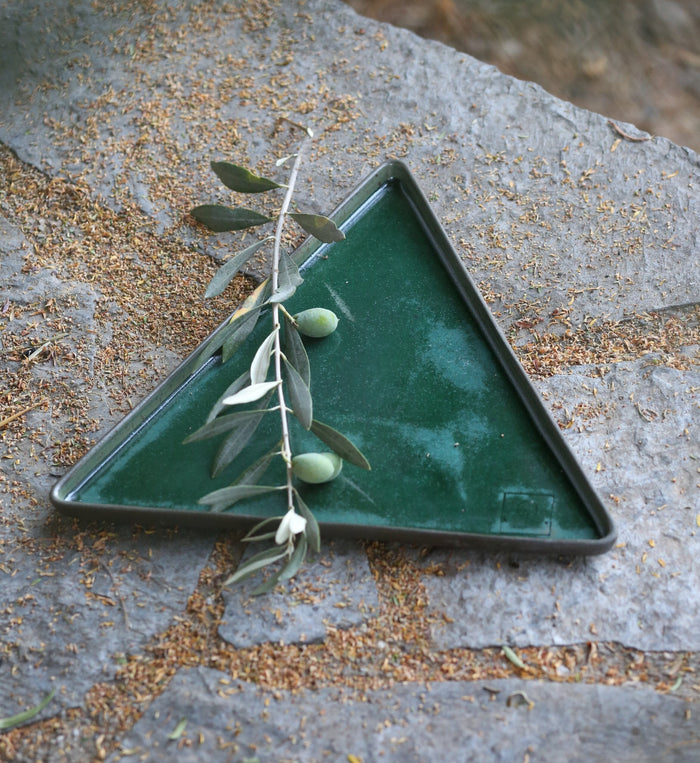 Hic Ceramics Large Triangle Plate — Handcrafted Stoneware Serving Plate