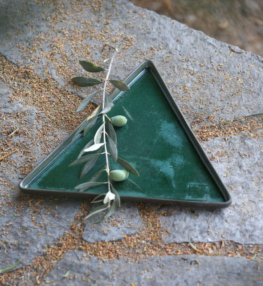 Hic Ceramics Large Triangle Plate — Handcrafted Stoneware Serving Plate