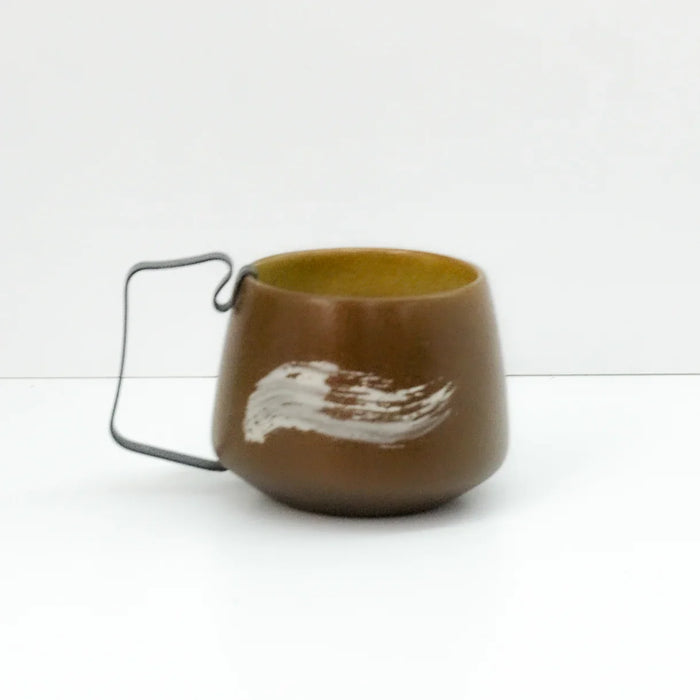 Hic Ceramics Mocca Sand Medium Stoneware Cup with Removable Stainless Steel Handle