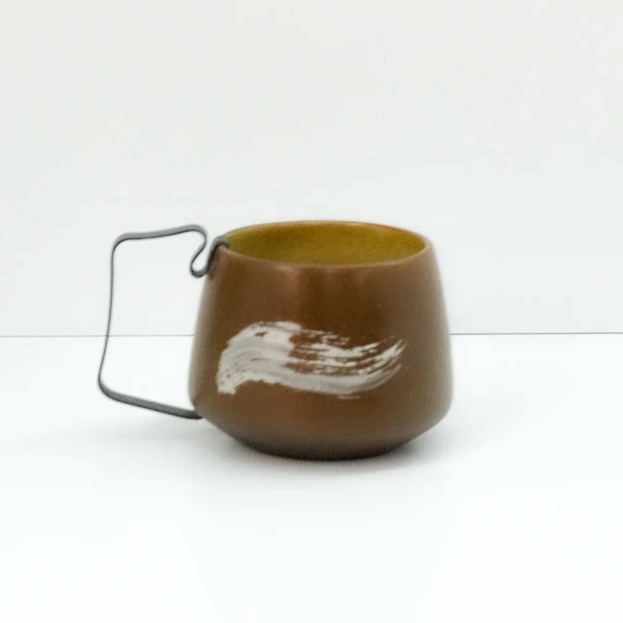 Hic Ceramics Stone Medium Stoneware Cup with Removable Stainless Steel Handle