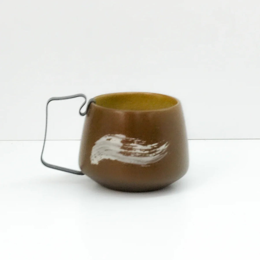 Hic Ceramics Stone Medium Stoneware Cup with Removable Stainless Steel Handle