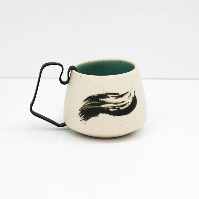 Hic Ceramics River Medium Stoneware Cup with Removable Stainless Steel Handle