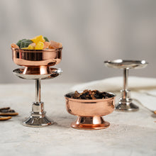 Handcrafted Copper & Silver Dessert Cups Set of 2, Mixed Metal Pedestal Ser – view 4