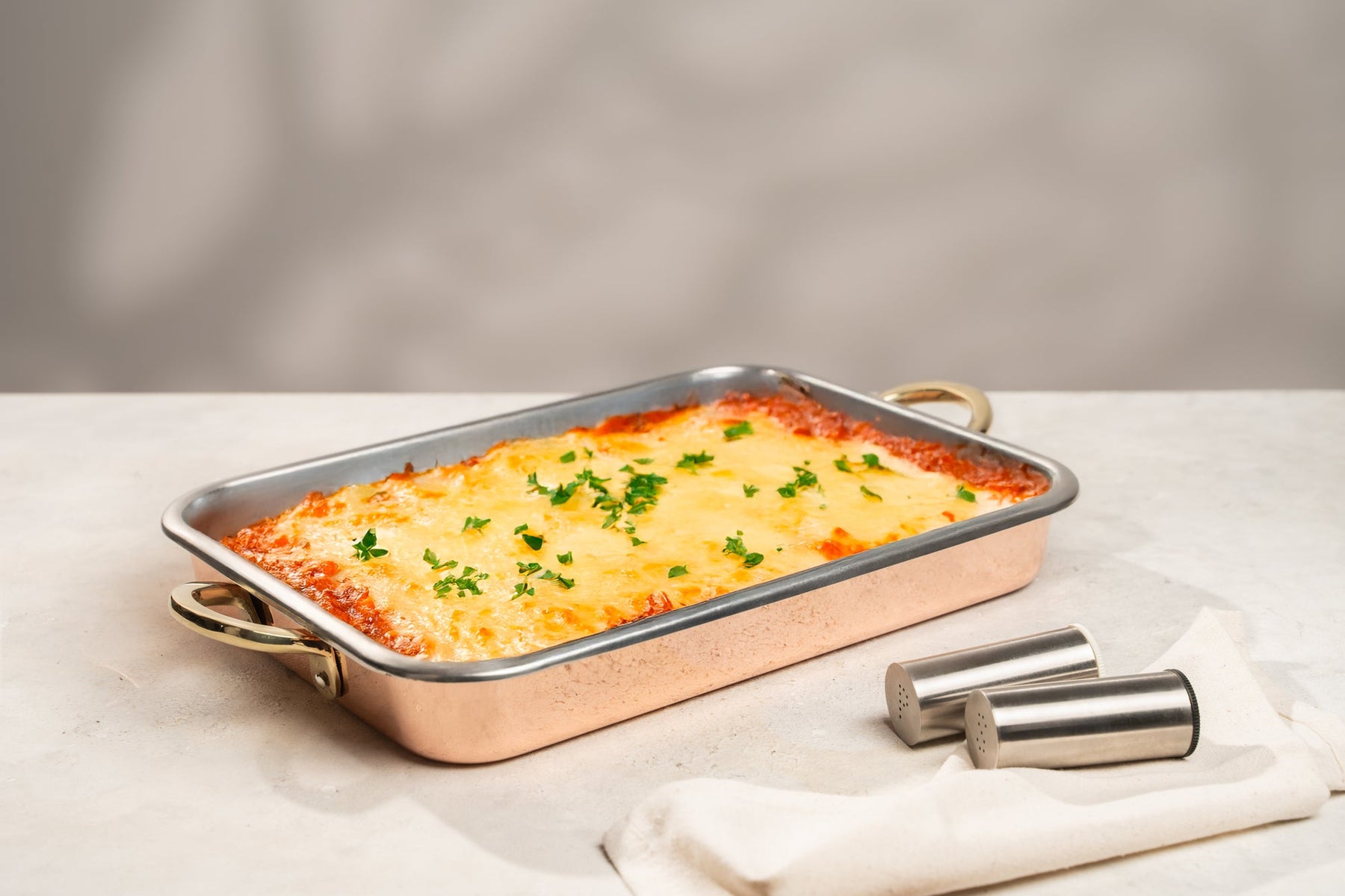 Handcrafted Copper Baking Tray with Tin Lining, 370 mm x 270 mm