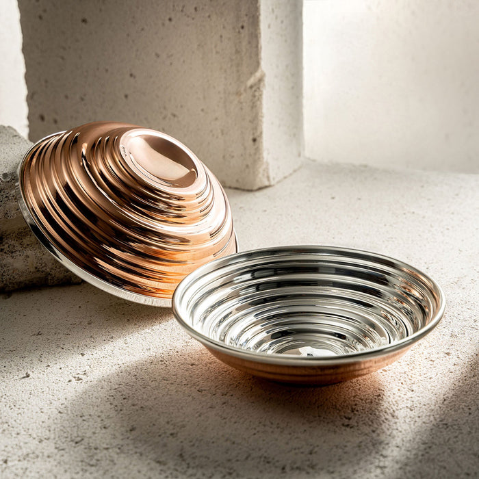Serrated Copper Bowl Set - Handcrafted Artistry in 3 Unique Finishes (Copper)