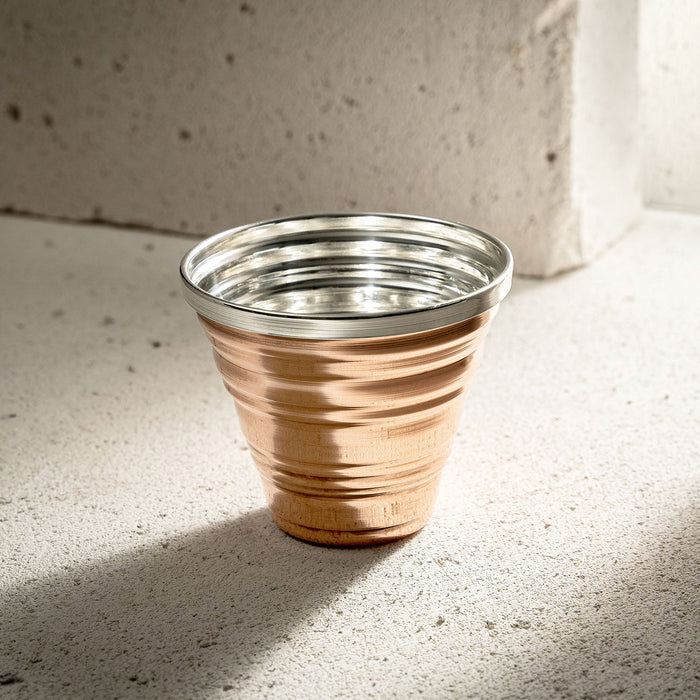 Serrated Solid Copper Tumbler - Handcrafted Elegance in 3 Unique Finishes (Copper, Silver, Heat Treated)