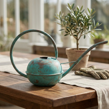 Vintage Style Green Patina Solid Copper Watering Can – view 2