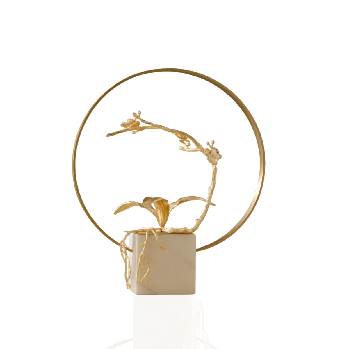 Golden Blossom Ring Sculpture